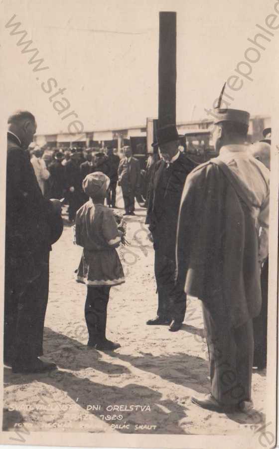  - TGM Masaryk - Svatováclavské dni Orelstva v Praze 1929, černobílá