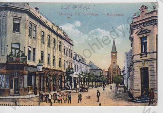  - Bohumín (Oderberg), Kostelní ulice, kostel, kolorovaná