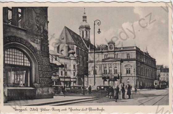  - Opava (Troppau), kostel, divadlo