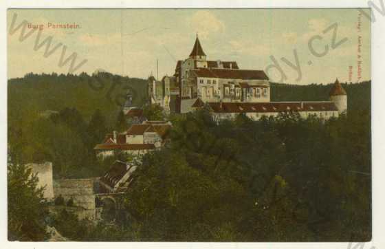  - Pernštejn - hrad (Brug Pernstein), kolorovaná