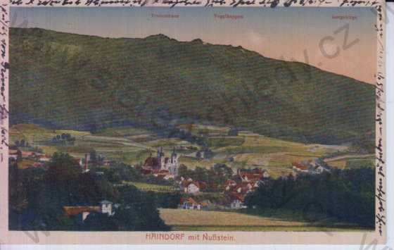  - Hejnice (Haindorf), pohled na město, kolorovaná