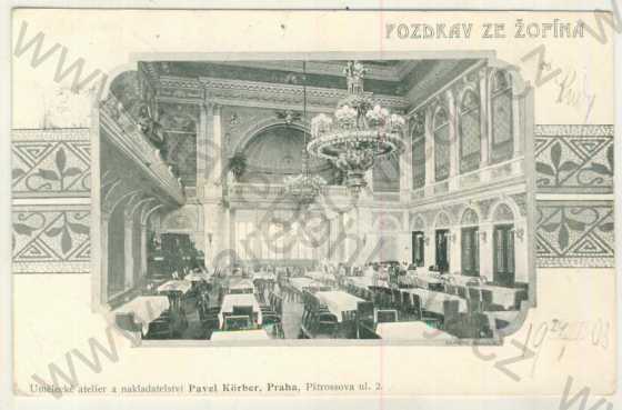  - Praha - Žofín - palác - interiér, koláž, DA