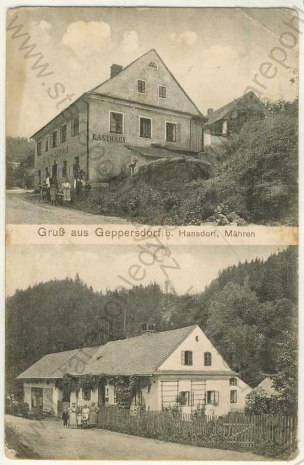  - Kopřivná (Geppersdorf bei Hansdorf, Maären) - hostinec, partie