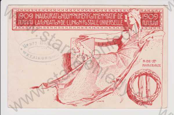  - Švýcarsko - Slavnostní otevření Památníku poštovní nadace Světové poštovní unie Inauguration Du monument Commemoratif De La Fondation De L´union Postalle Universelle