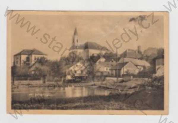  - Krásná hora nad Vltavou (Příbram), kostel, částečný záběr města