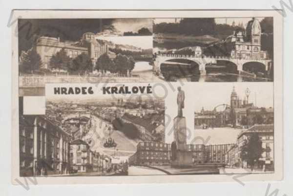  - Hradec Králové, více záběrů, celkový pohled, náměstí, most, řeka, pohled ulicí, Bromografia