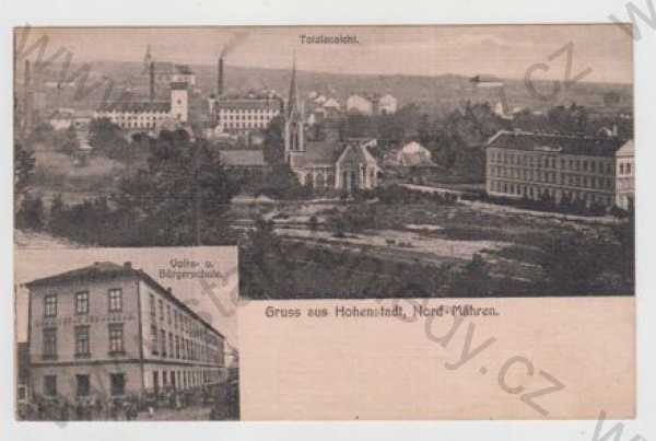  - Zábřeh (Höhenstadt) - Šumperk, více záběrů, celkový pohled, škola