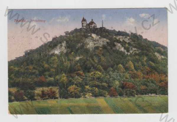  - Teplice (Teplitz), Doubravská hora (Schlossberg), hrad, kolorovaná