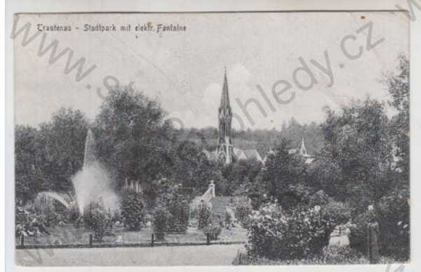  - Trutnov (Trautenau), park, fontána, kostel