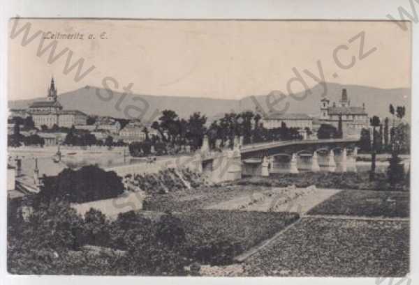  - Litoměřice (Leitmeritz), most, řeka, Labe, částečný záběr města