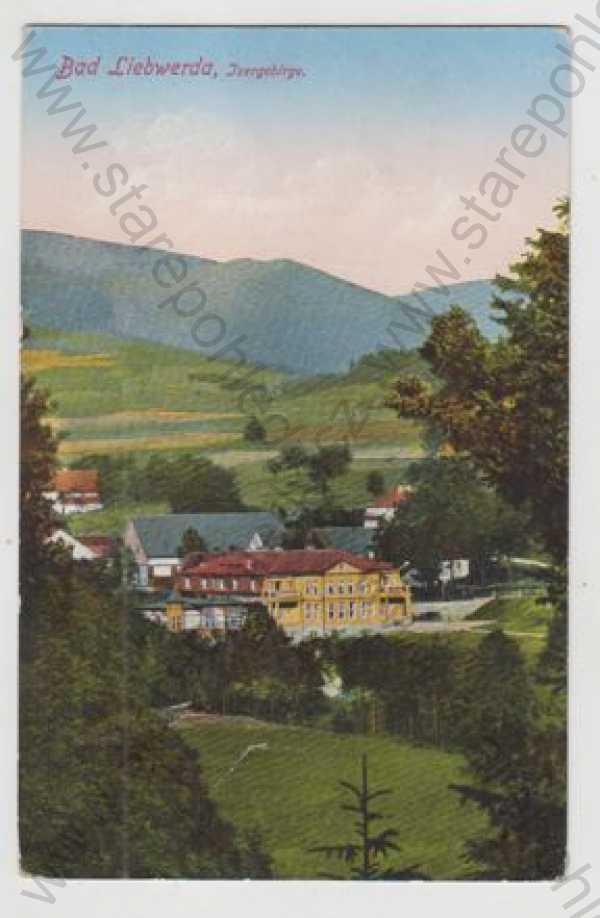  - Lázně Libverda (Bad Ĺibwerda) - Liberec, částečný záběr města, kolorovaná