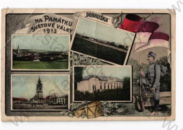  - Dobruška, Rychnov nad Kněžnou, koláž více záběrů, na památku světové války 1915 
