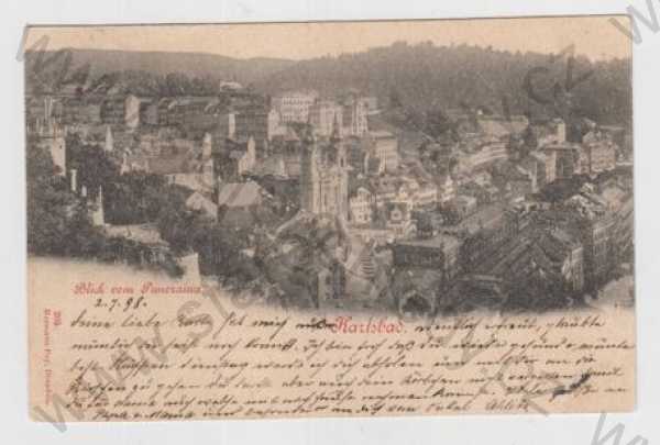  - Karlovy Vary (Karlsbad), panorama, částečný záběr města, DA
