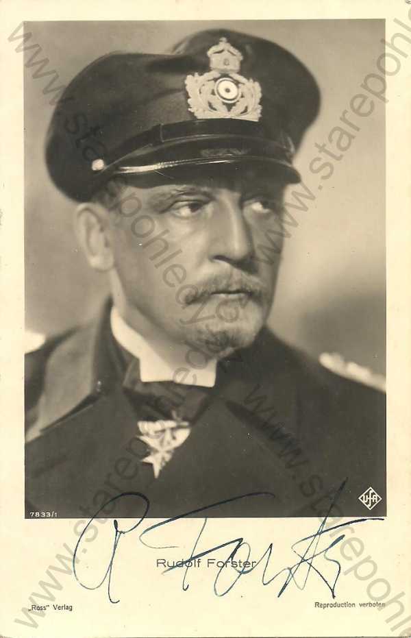  - Portrét, Rudolf Forster, rakouský herec, podepsaná