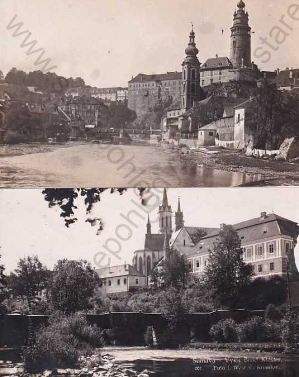 - Český Krumlov, 2 ks, zámek, Vyšší Brod, klášter