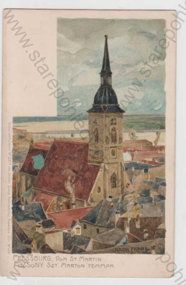  - Slovensko, Bratislava (Pressburg), Dóm, kostel, kolorovaná, DA