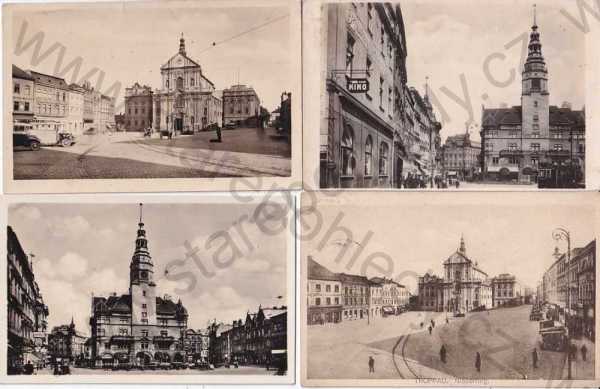  - Opava, Troppau, 4 ks, kostel, věž, náměstí