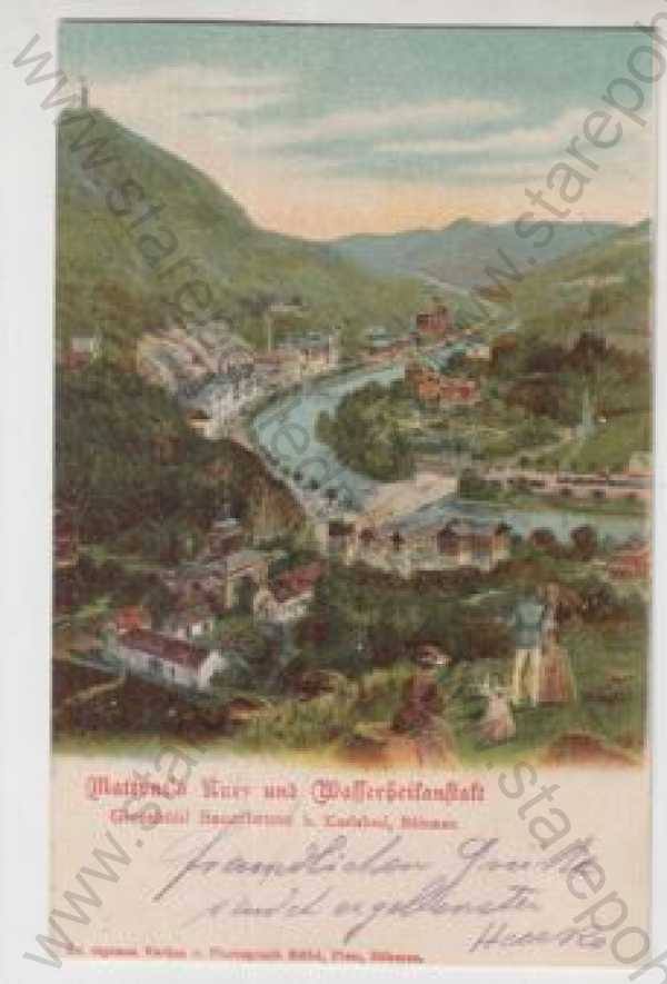  - Kyselka (Sauerbrunn) - Karlovy Vary, Mattoni, celkový pohled, kolorovaná, DA