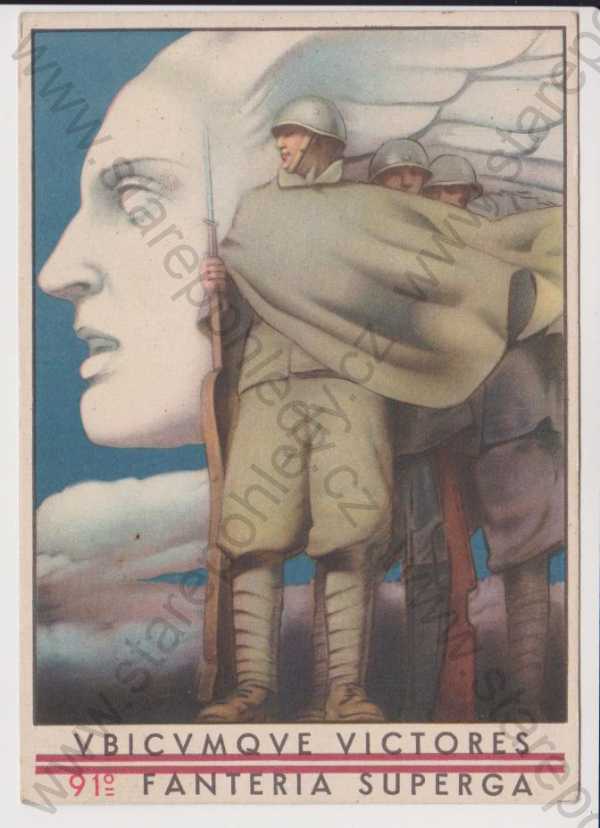  - II. světová válka - italská propaganda, velký formát, kolorovaná