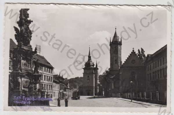  - Teplice (Teplitz), náměstí, věž, kostel