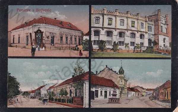  - Bojkovice (Uherské Hradiště) zámek, ulice, náměstí, barevná