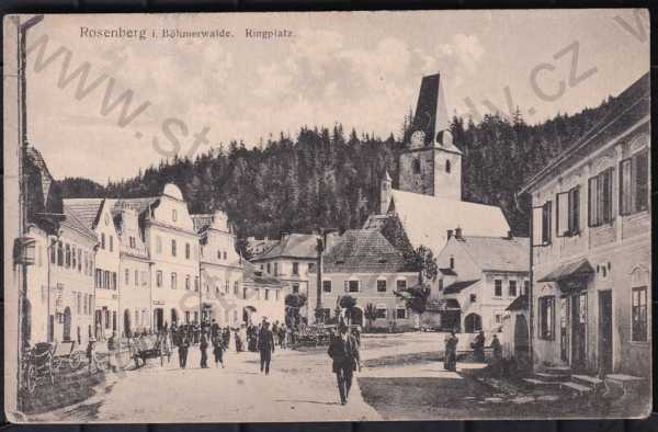 - Rožmberk (Rosenberg), Český Krumlov, pohled ulicí, náměstí, foto J.Seidel