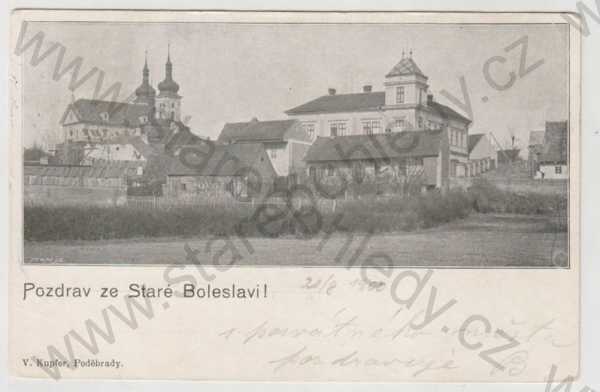  - Stará Boleslav (Praha - východ), kostel, částečný záběr města, DA