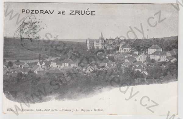  - Zruč nad Sázavou (Kutná Hora), zámek, částečný záběr města