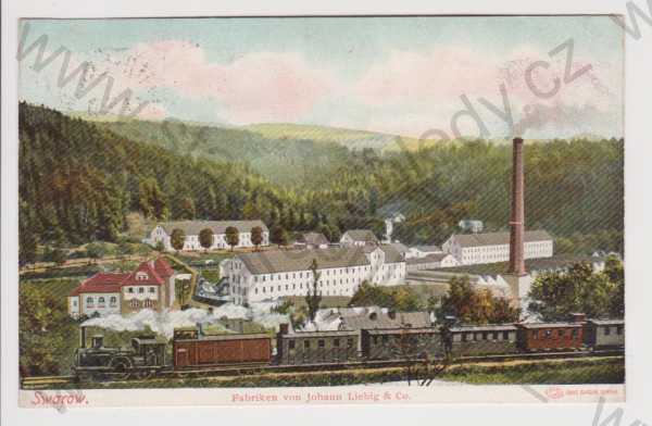 - Svárov - továrna Liebig & Co., vlak, kolorovaná
