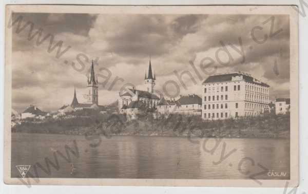  - Čáslav (Kutná Hora), kostel, řeka, částečný záběr města, Bromografia