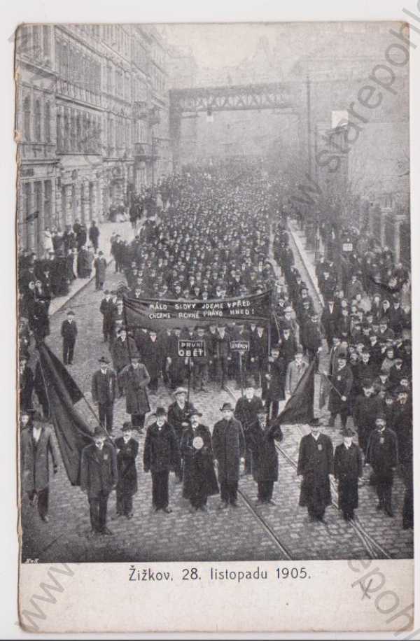  - Praha - Žižkov - demonstrace 28. listopadu 1905