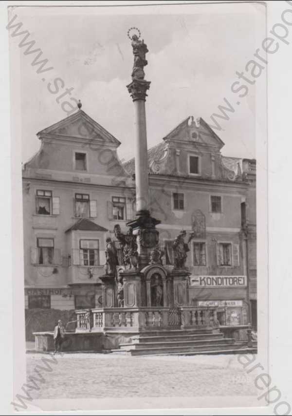  - Český Krumlov (Krummau), náměstí, sloup, Foto Seidel, není pohlednice - foto