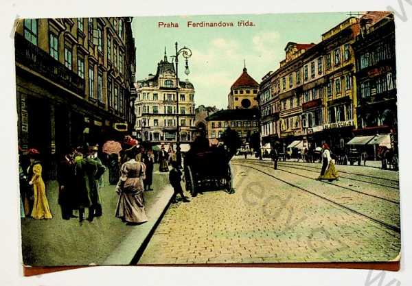 - Praha - Ferdinandova třída, (Národní třída),  AUTO, kolorovaná