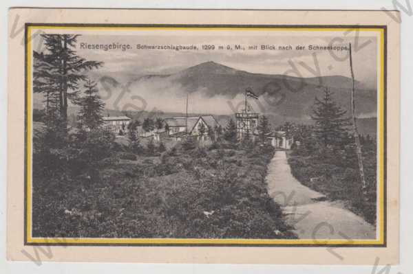  - Krkonoše (Riesengebirge) - Trutnov, Černá bouda, Sněžka, kresba