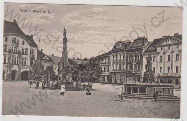  - Dvůr Králové nad Labem (Trutnov), náměstí, sloup, socha, kašna