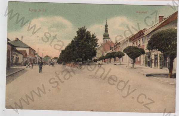  - Lysá nad Labem (Nymburk), náměstí, kostel, kolorovaná