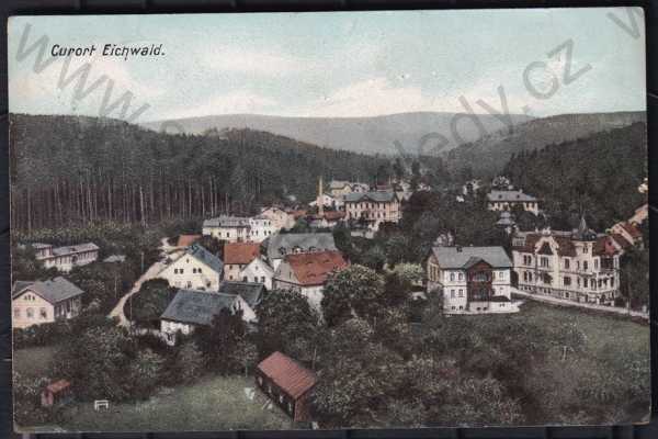  - Dubí (Eichwald), Teplice, barevná, kolorovaná, částečný záběr města