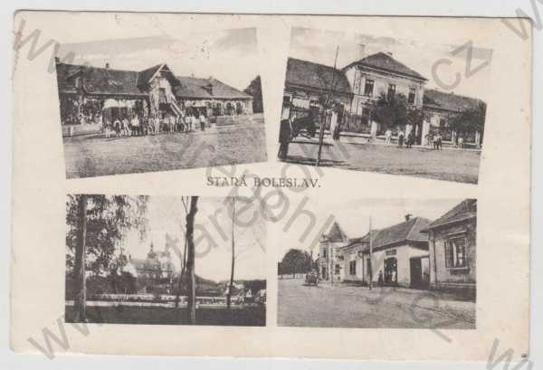  - Stará Boleslav (Praha - východ), více záběrů, kostel, pohled ulicí, část města