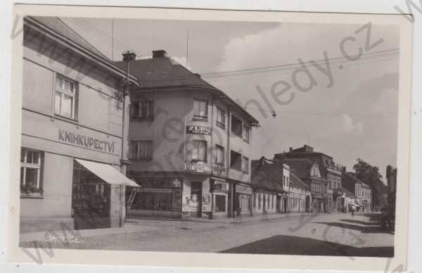  - Smiřice (Hradec Králové), pohled ulicí, obchod, reklama