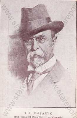  - Portrét Masaryk, vydáno k příležitosti 1.sjezdu Čechoslováků z Bulharska v Sofii 1921