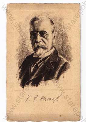  - T. G. Masaryk, portrét, plastická karta