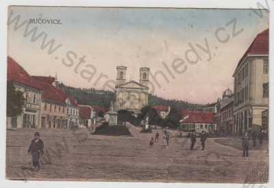  - Bučovice (Vyškov), náměstí, kostel, kolorovaná