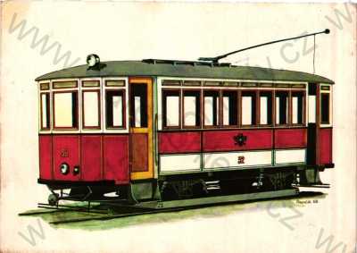  - Tramvaj, Brno, 1912, kresba L. Řezníček, ORBIS