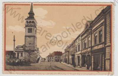  - Dobruška (Rychnov nad Kněžnou), náměstí, radnice, kolorovaná