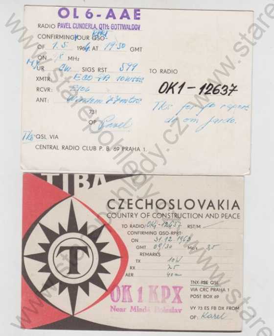  - Cca 350 - 400 ks Telegrafní lístky QSL, Radioamaterské pohlednice