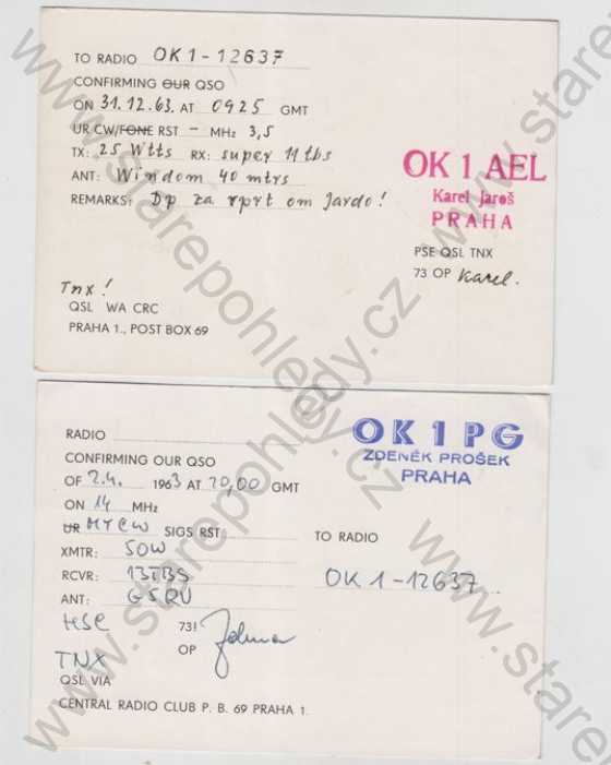  - Cca 350 - 400 ks Telegrafní lístky QSL, Radioamaterské pohlednice