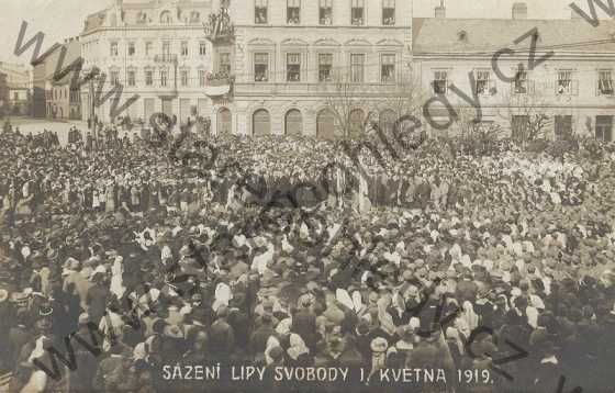  - Kroměříž, Sázení Lípy Svobody 1, května 1919, Kremsier