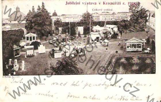  - Kroměříž, Jubilejní výstava v Kroměříži r. 1908, celkový pohled, Kremsier