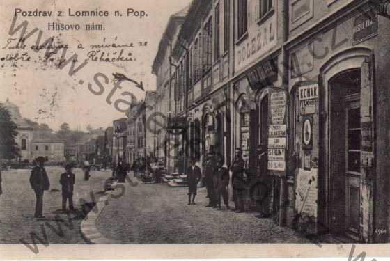  - Lomnice n. Pop., Husovo nám., DETAIL ULICE OBCHOD 