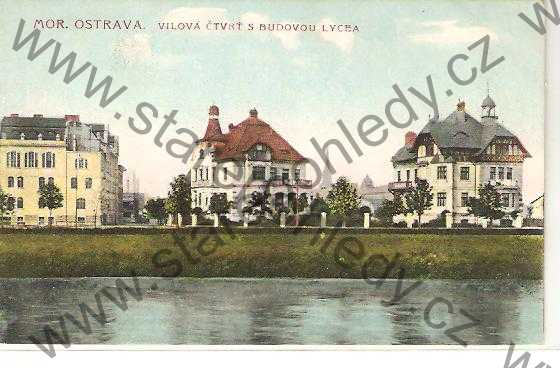  - Mor. Ostrava, vilová čtvrť s budovou lycea, Mähr. Ostrau